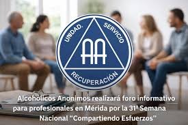 Alcohólicos Anónimos realizará foro informativo para profesionales de la salud en Mérida
