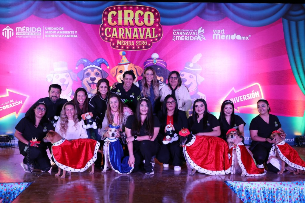 Celebra el bienestar animal Circo Carnaval de Mérida 2026 con la coronación de los Reyes Caninos