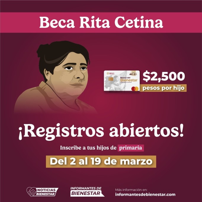 Desde este lunes se puede realizar el registro para la Beca Rita Cetina, para primaria