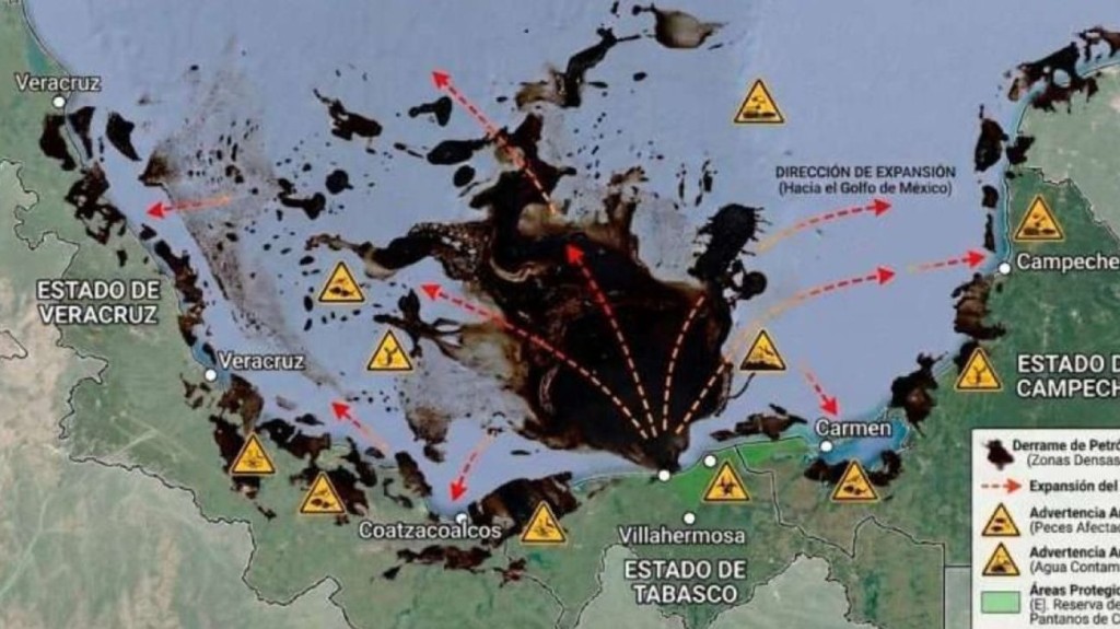 Aún no hay registro de que el derrame petrolero de Dos Bocas tenga presencia en Yucatán