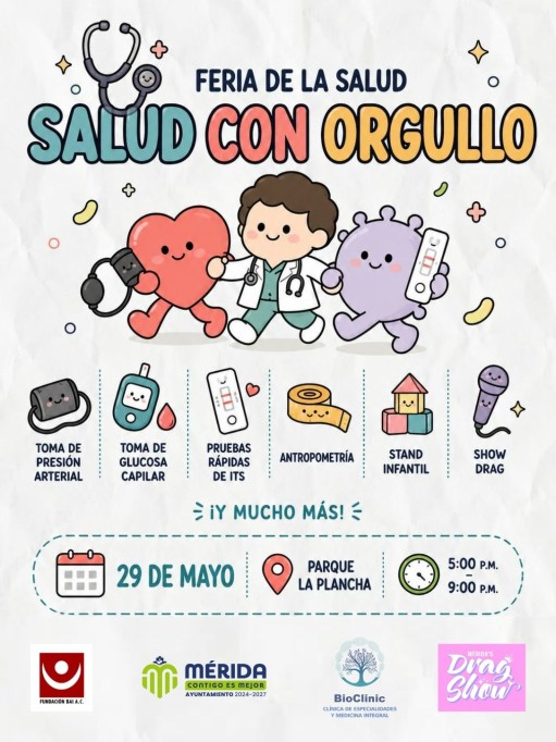 Realizarán feria “Salud con Orgullo”, en Mérida