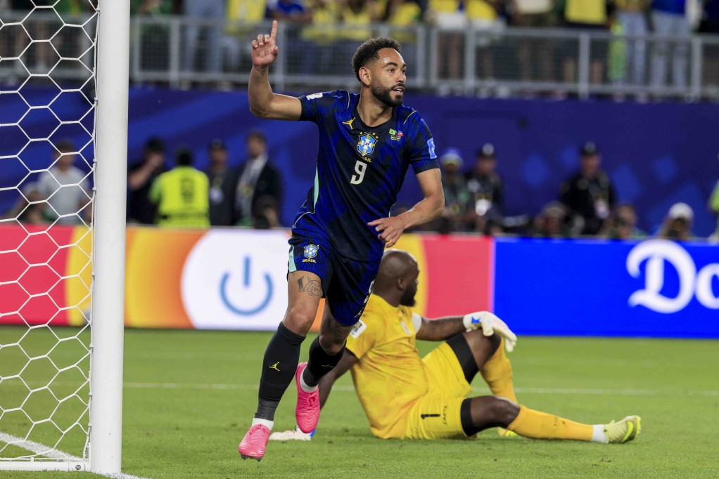 Matheus Cunha tras anotar ante Haití en partido de fase de grupos. FOTO: EFE