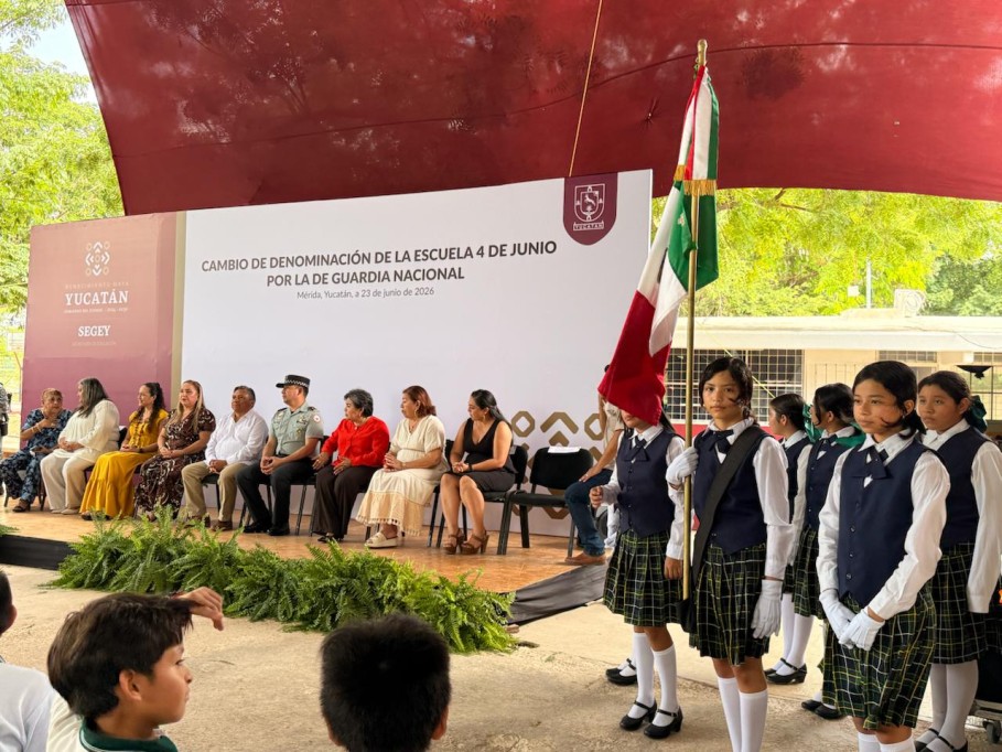 Renombran escuela primaria de Mérida como Guardia Nacional