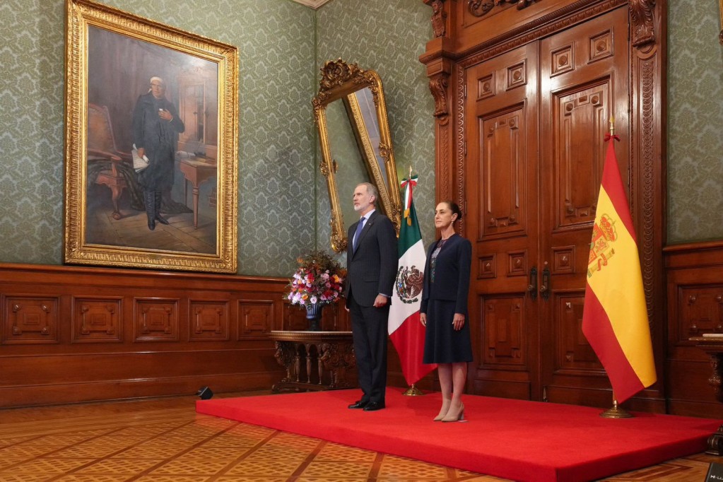Recibe la presidenta Claudia Sheinbaum en Palacio Nacional al rey Felipe VI de España