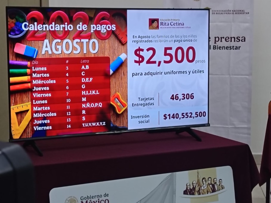 Comenzó la dispersión de pagos de la beca para útiles escolares