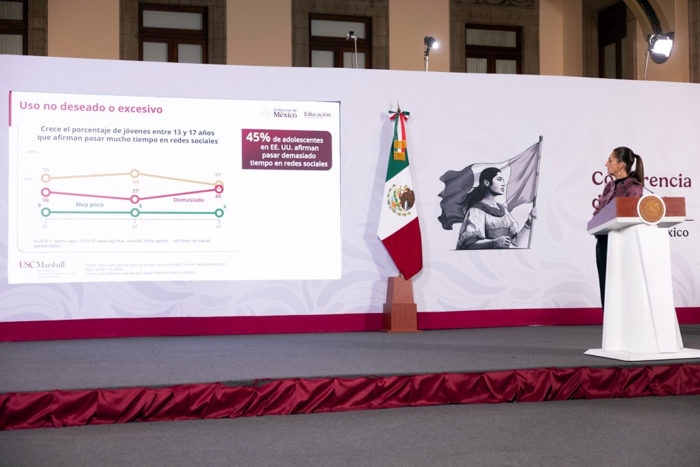 Anuncia Claudia Sheinbaum consulta a docentes sobre propuesta de regulación de uso de celulares en las escuelas