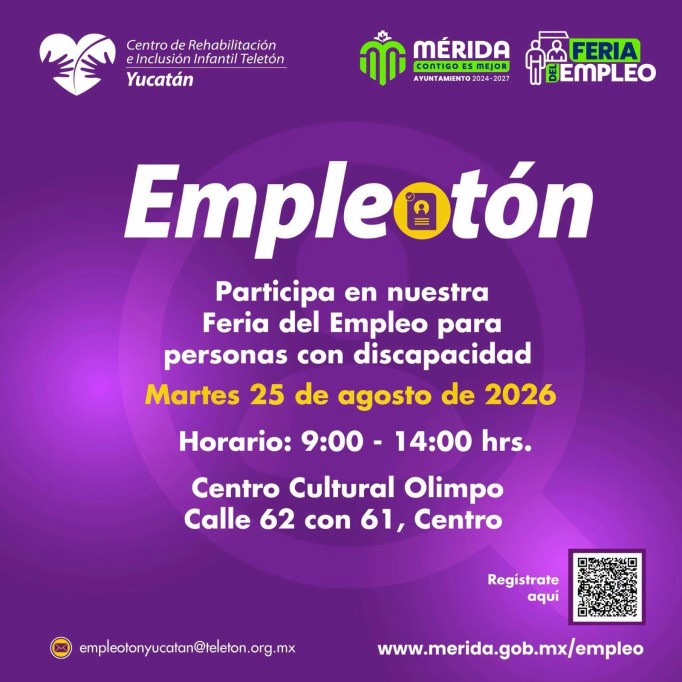 Anuncian feria del empleo para personas con discapacidad, en Mérida