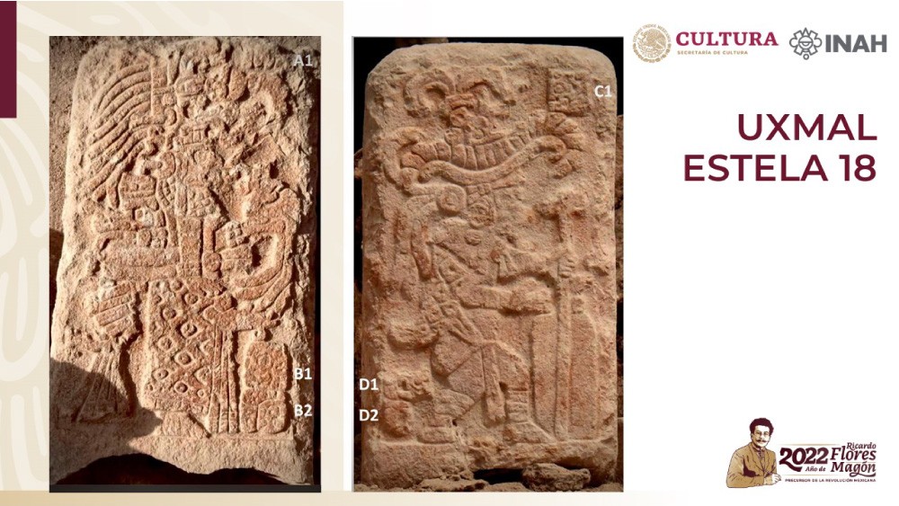 Destacan el simbolismo dual de la estela 18 de Uxmal, que se colocará en Mérida