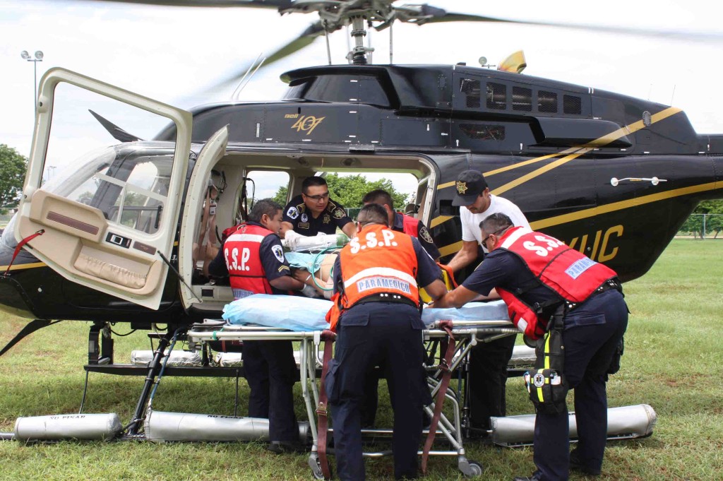 Realiza SSP traslado aéreo de menor lesionado en Chikindzonot al Hospital de Alta Especialidad Agustín O’Horán