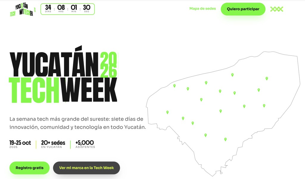 Realizarán Segunda Edición del Yucatán Tech Week, del 19 al 25 de octubre