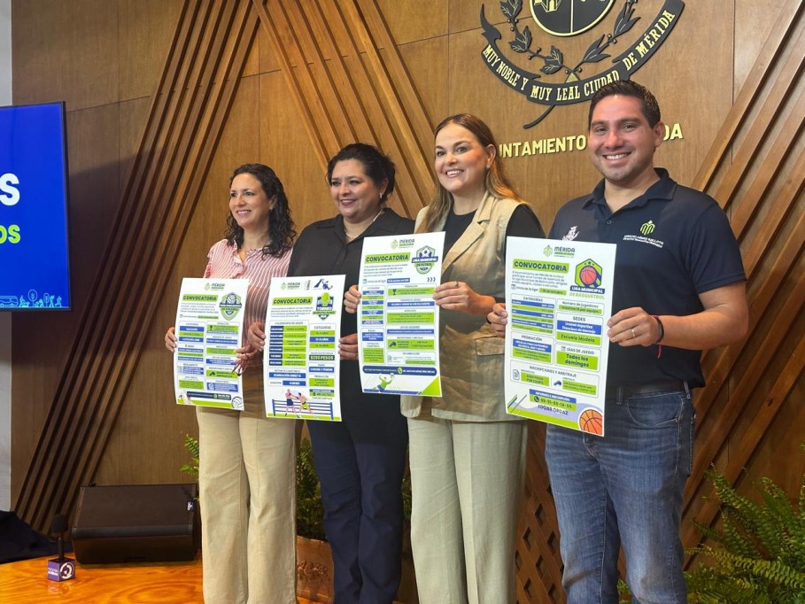 Anuncia Ayuntamiento de Mérida inscripciones para sus ligas y torneos municipales de básquetbol, fútbol, box y vóleibol