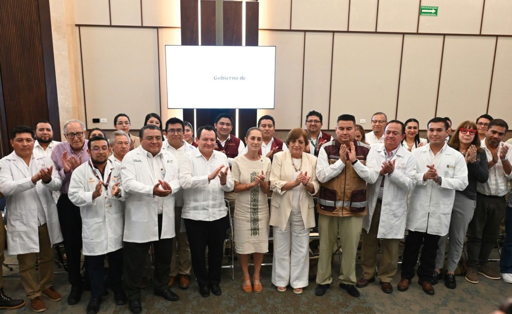 El O’Horán y dos hospitales más ya son IMSS-Bienestar, mientras que otros cinco se sumarán en enero: Sheinbaum y Díaz Mena revisan el avance en Yucatán