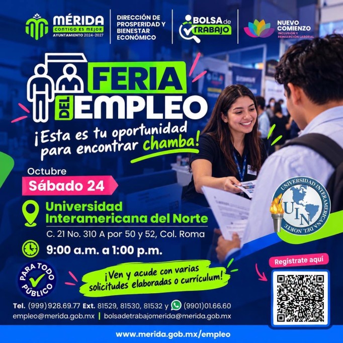 Realizarán feria de empleo este fin de semana, en Mérida