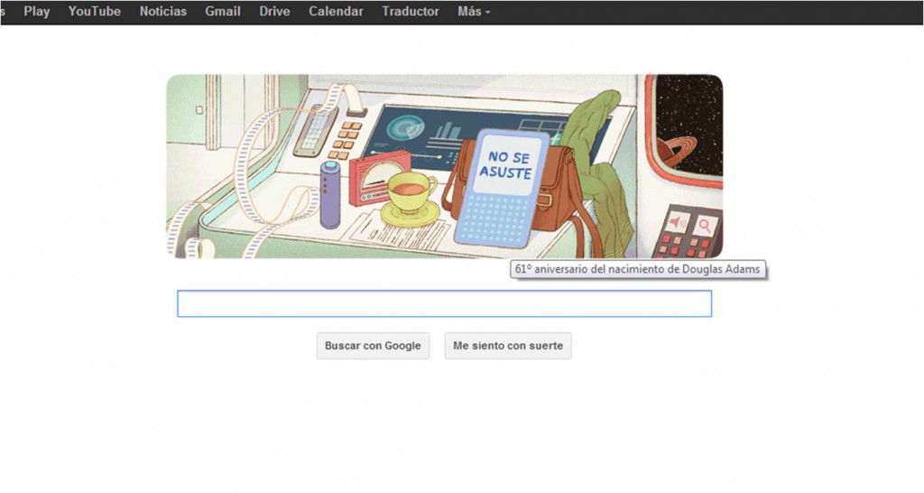 Google celebra a Douglas Adams con un interactivo doodle