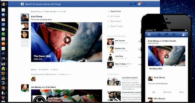 El nuevo diseño de Facebook