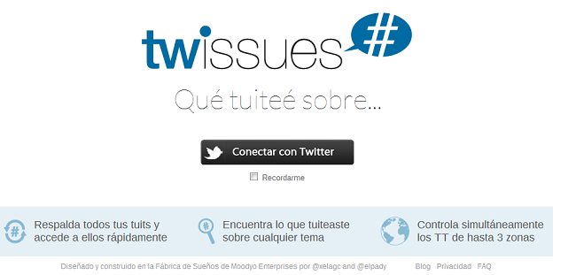 Twissues una nueva aplicación para búsqueda de tweets