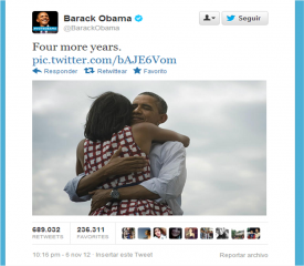 El récord en RT de Twitter, la victoria de Barack Obama