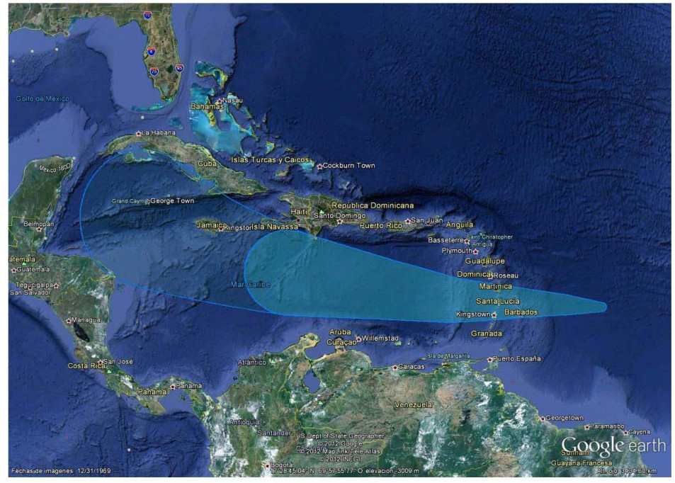 La depresión tropical 5 mantiene su avance sobre aguas del Océano Atlántico con rumbo al Mar Caribe